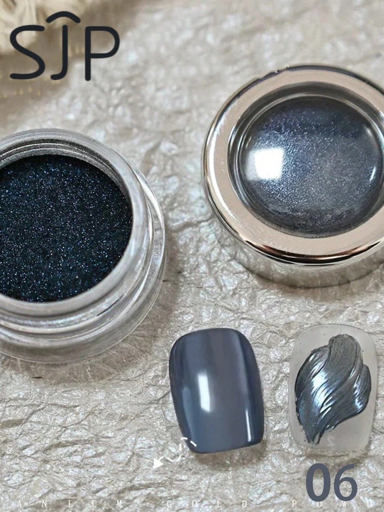 1 Blue Ocean Star Nail Mirror Powder Chrome-plated DIY Art Charm Qme 06