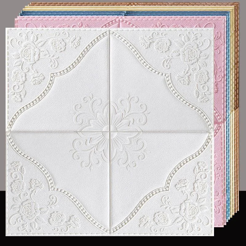 Ceiling Roof Decoration Wallpaper Self-adhesive Bedroom 3D Three-dimensional Waterproof Background Wall Wallpaper Qme