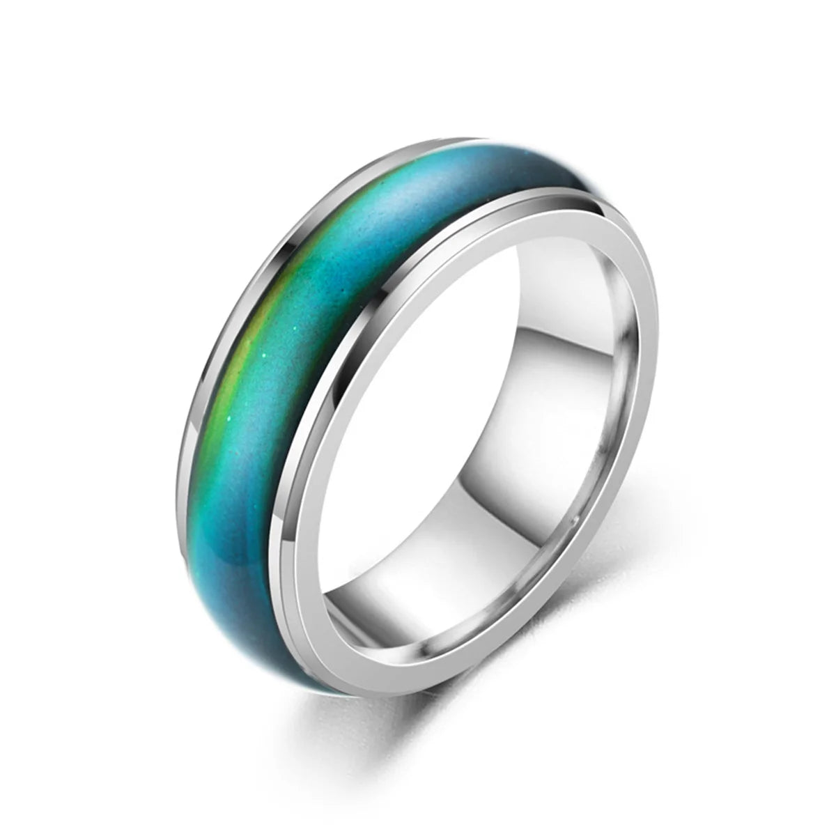 6mm Changing Color Rings Stainless Steel Mood Emotion Feeling Temperature Rings Women Men Couples Glazed Tone Fine Jewelry Gifts Qme 1 8