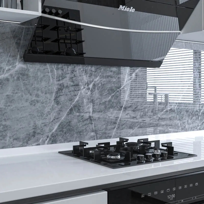 60cm*1m Imitation Marble Pattern Tile Stickers Waterproof Cabinet Refurbishment Kitchen High Temperature Resistant Oil Stickers Qme YT220 60cmX1m