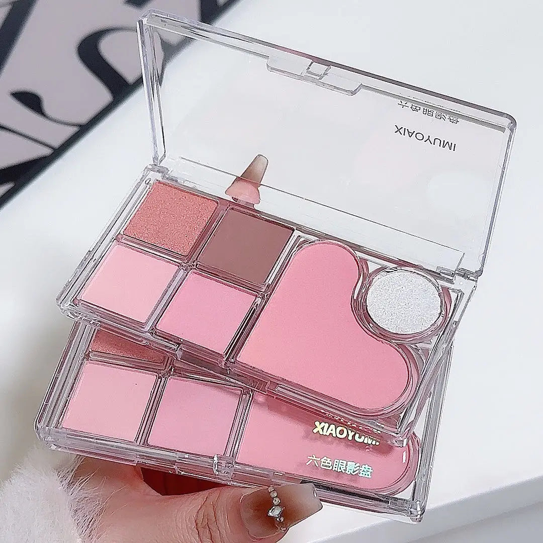 Six-color Eyeshadow Palette Soft Delicate Pearlescent Matte Earth-tone Qme