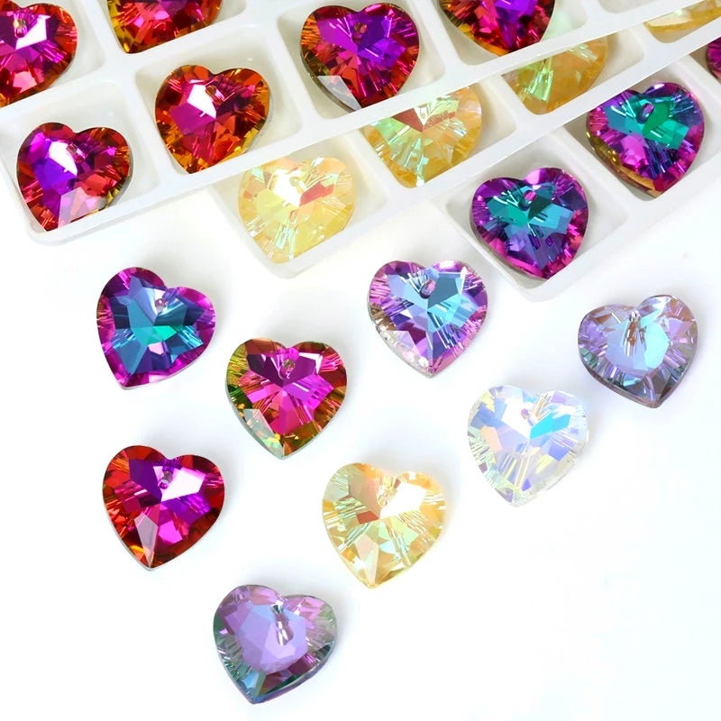 Austria Crystal Pendant Loose Rhinestone Beads Charms Glass Jewelry
