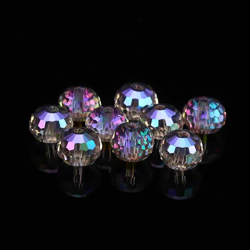 6mm 8mm 96 Austria Crystal Beads Faceted Round Loose Spacer Beads Rhinestone for Jewelry Making DIY Necklace Bracelet Earring Qme 2 6mm-100pcs
