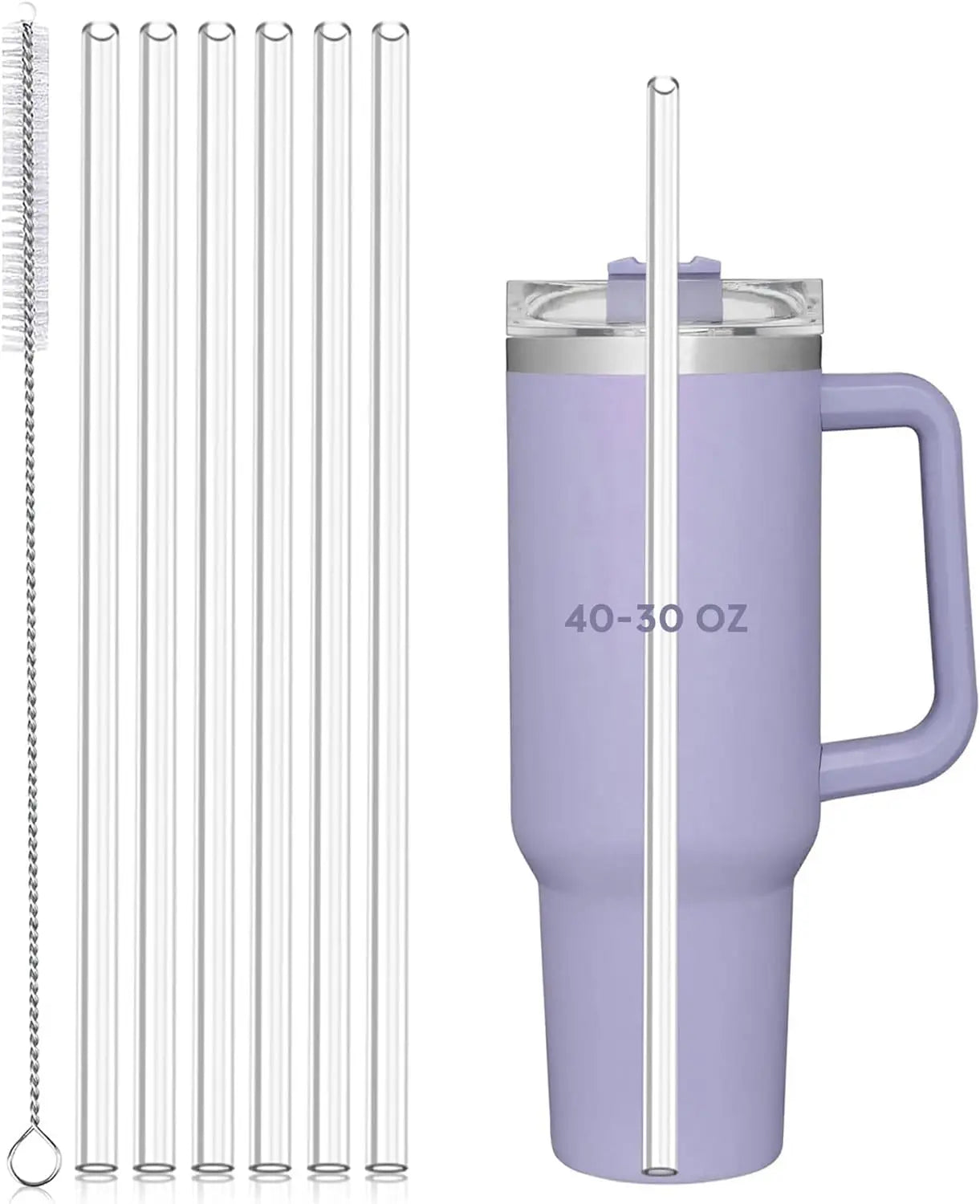 Reusable Straw Replacement Stanley Non-tipping Cups Plastic Straws Qme 6pcs