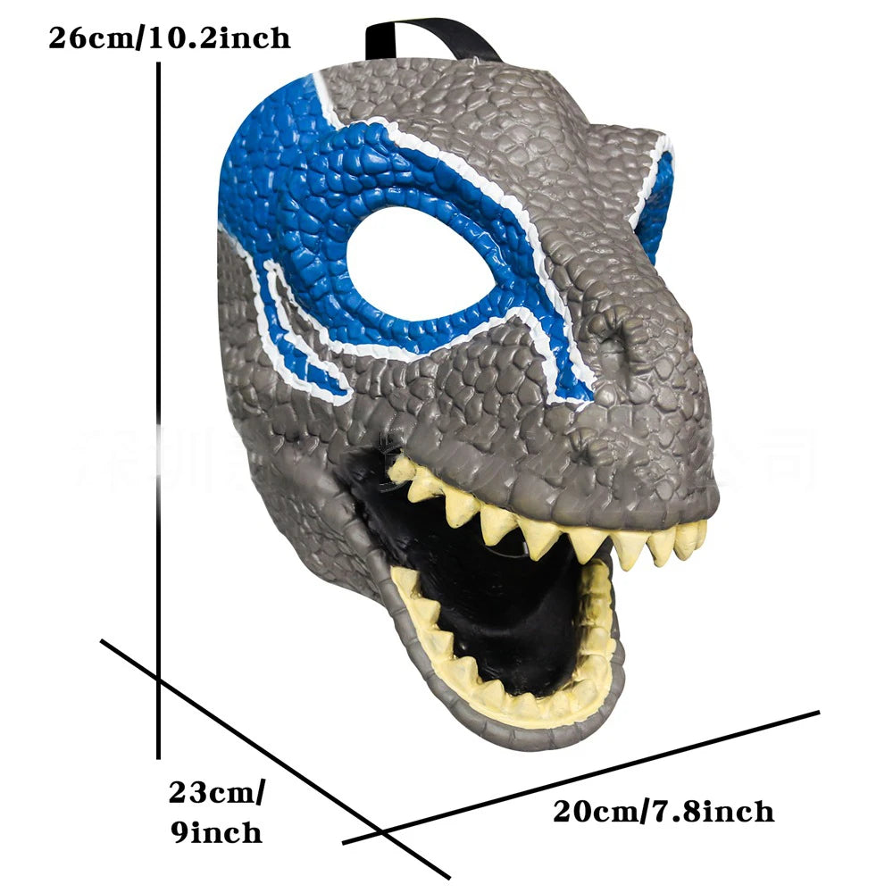 Dragon Dinosaur Mask Open Mouth Lifelike Latex Dinosaur Headgear Dino Mask Halloween Party Cosplay Prop Qme