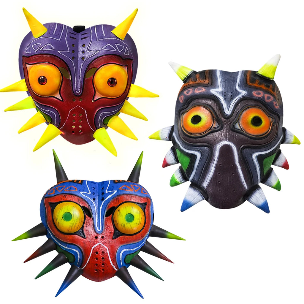 P-Jsmen The Legend of Zelda Majora Led Mask Game Cosplay Latex Face Cover for Adults Kids Halloween Cosplay Props Qme