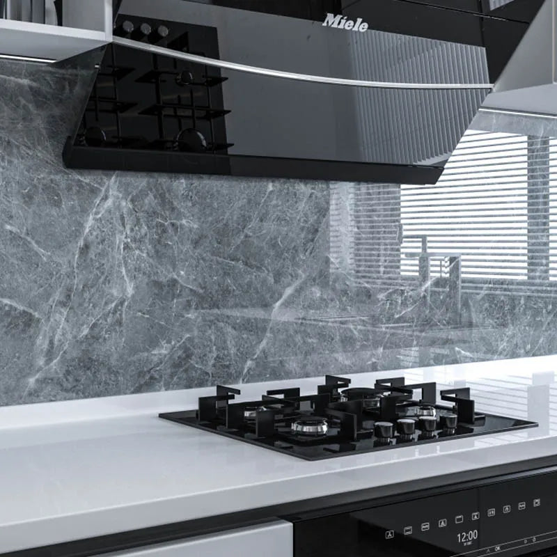60cm*1m Imitation Marble Pattern Tile Stickers Waterproof Cabinet Refurbishment Kitchen High Temperature Resistant Oil Stickers Qme
