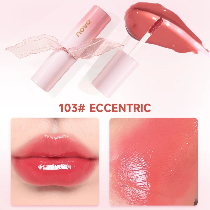 Hydrating 3D Glossy Lip Gloss&Lipstick,Water Gloss Mirror Lip Glaze, Long Lasting,Non-Sticky,High Gloss Effect, For Eyes,Cheeks Qme 103