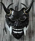 Japanese Hannya Demon Mask Ghost Oni Samurai Noh Kabuki Red Prajna Latex Mask Adult Unisex Halloween Cosplay Props Qme Black
