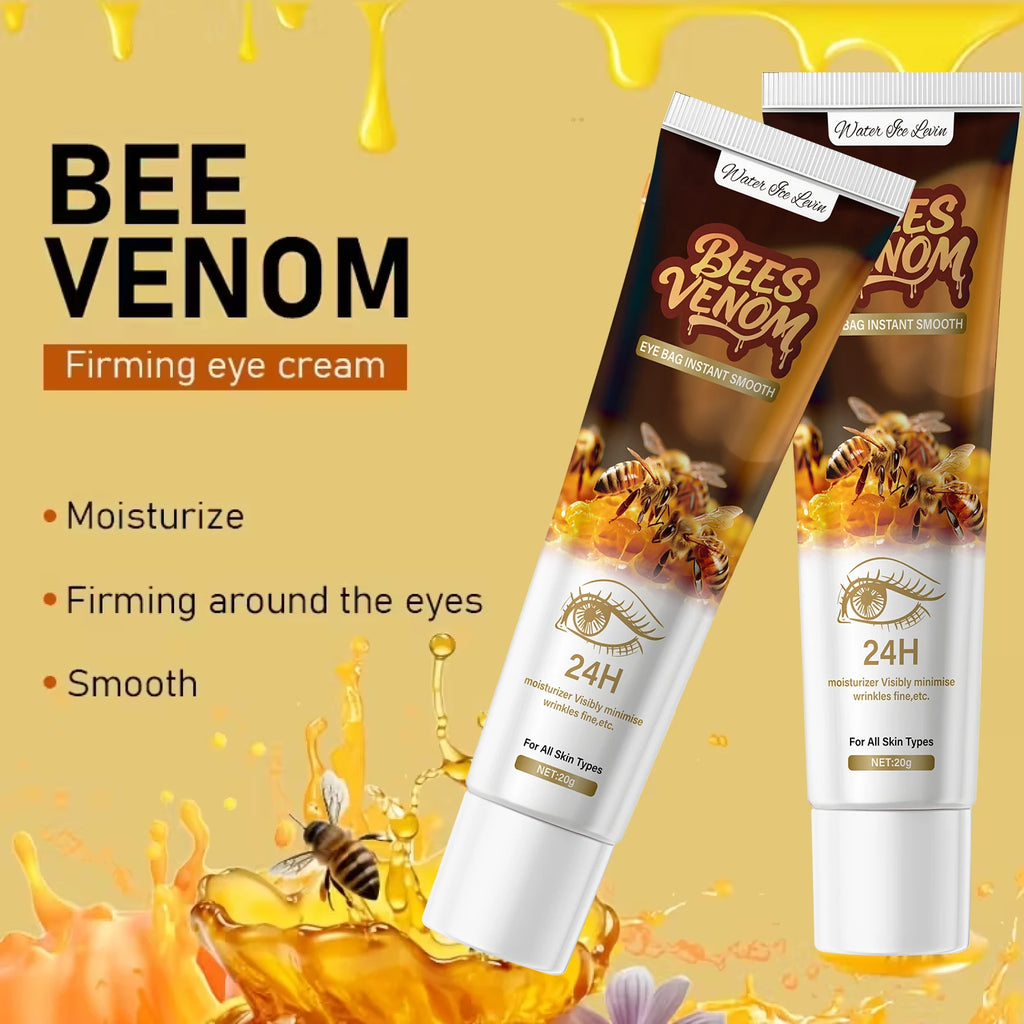 Firming Bee Venom Eye Cream for Under Eye Bags & Dark Circles,Moisturizer with Hyaluronic Acid & Collagen, All Skin Types Qme