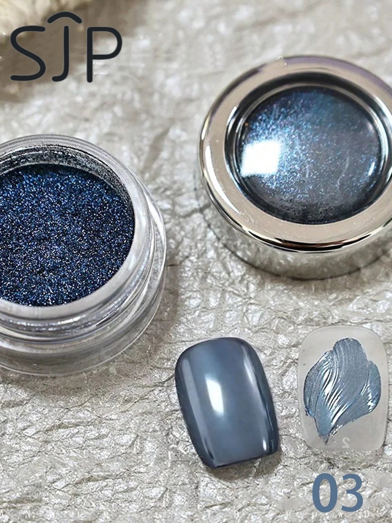 1 Blue Ocean Star Nail Mirror Powder Chrome-plated DIY Art Charm Qme 03