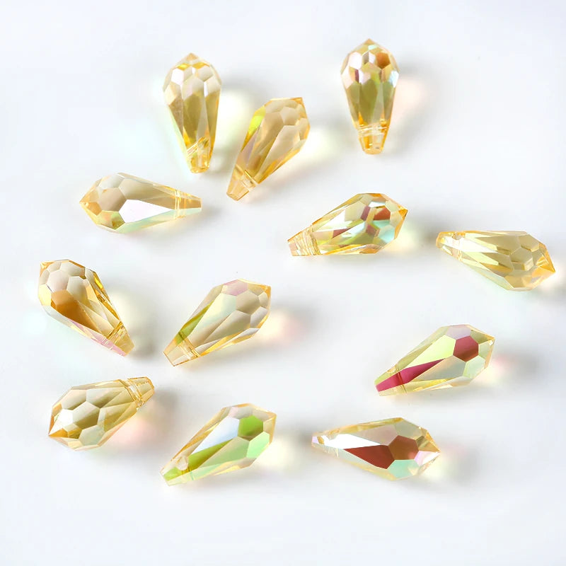 Wholesale Drop Crystal Ab Beads Gemstone Waterdrop Faceted Glass Loose Beads for Jewelry Making, Earrings, Necklace ,Bracelets Qme