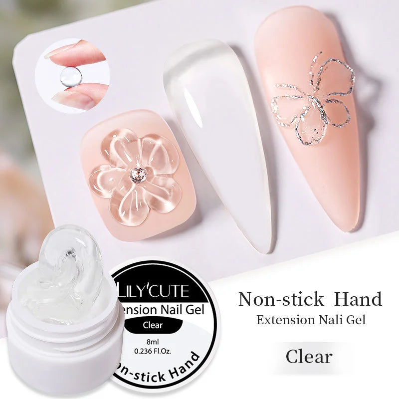 Non Stick Hand Solid Extension Nail Gel 3D Sculpting Soak Off UV LED Qme 1 PC Transparent