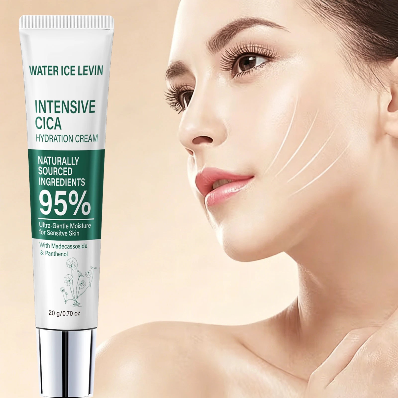 95% Natural Derived Cica Repair Lotion Madecassoside Panthenol Ultra Gentle Deep Hydration Soothe Sensitive Dry Skin Cream 20g Qme