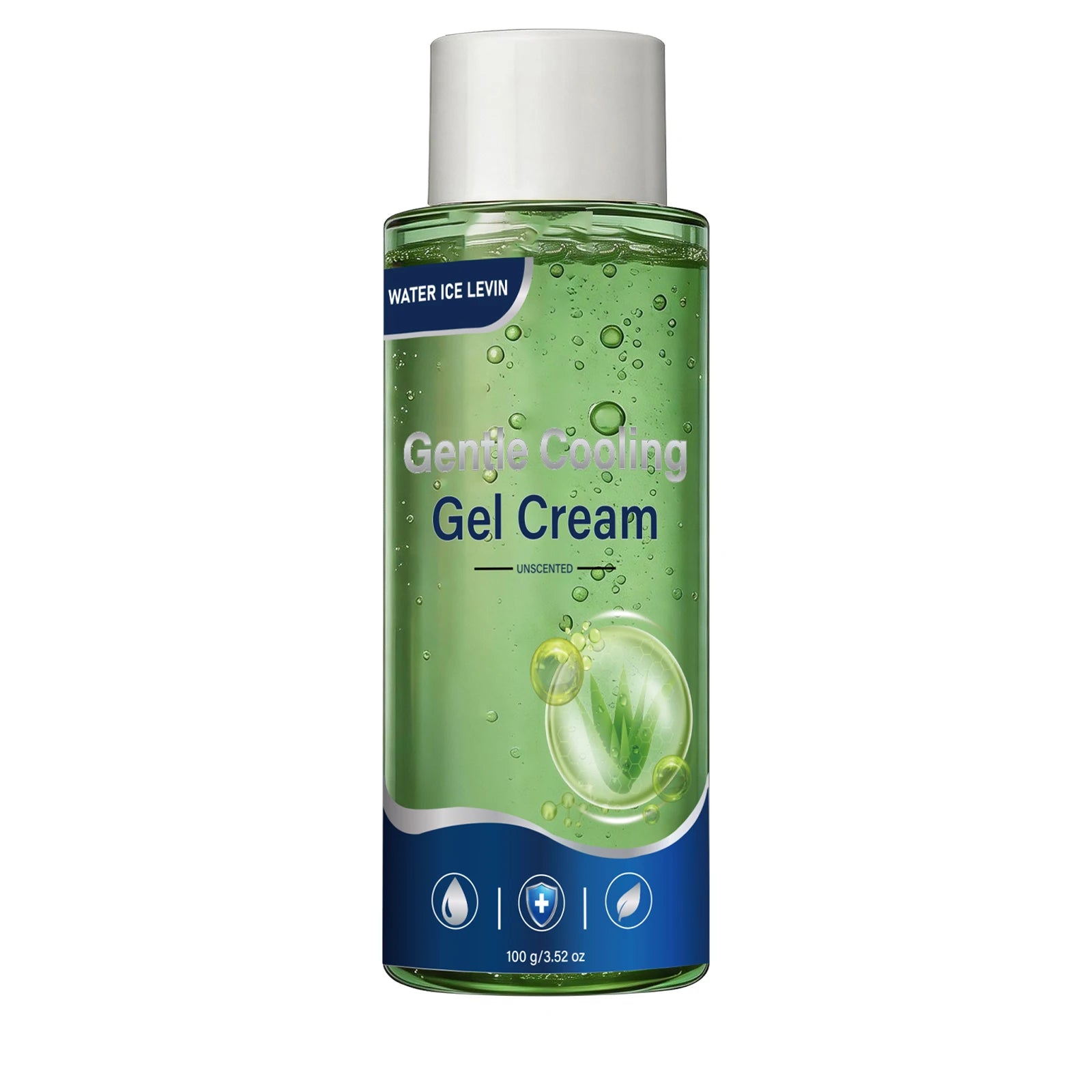 Water Ice Levin Unscented Gentle Cooling Facial Gel Cream 100g Aloe Collagen HA Hydrating Firming Soothing Face Skin Care Qme green 100g