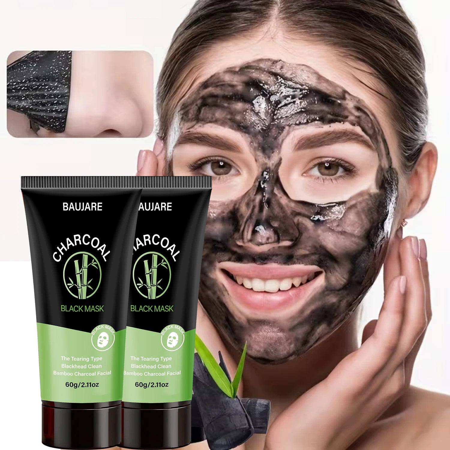 Charcoal Blackhead Peel Off Mask with Centella & Niacinamide, Deep Cleansing Pores & Purifying Skin, For All Skin Types. Qme
