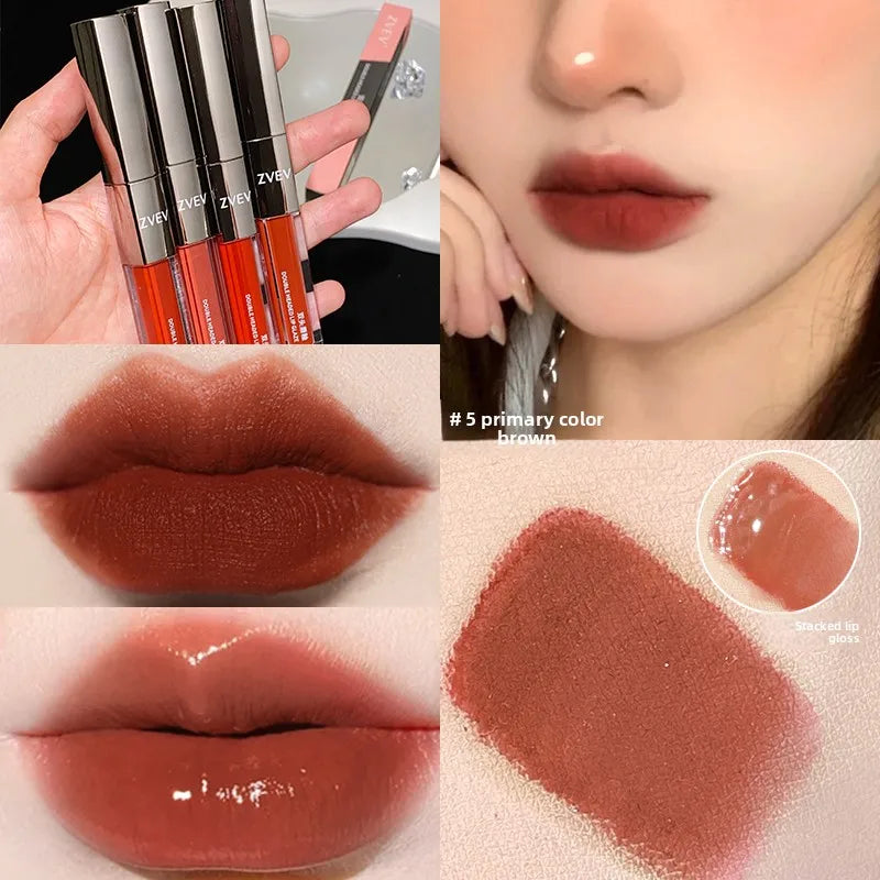 Double-ended Moisturizing Mirror-effect Lip Gloss Suitable Daily Qme A4-06-05