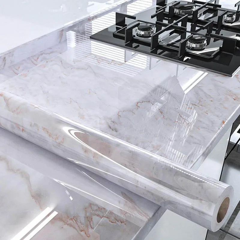 60cm*1m Imitation Marble Pattern Tile Stickers Waterproof Cabinet Refurbishment Kitchen High Temperature Resistant Oil Stickers Qme YT221 60cmX5m