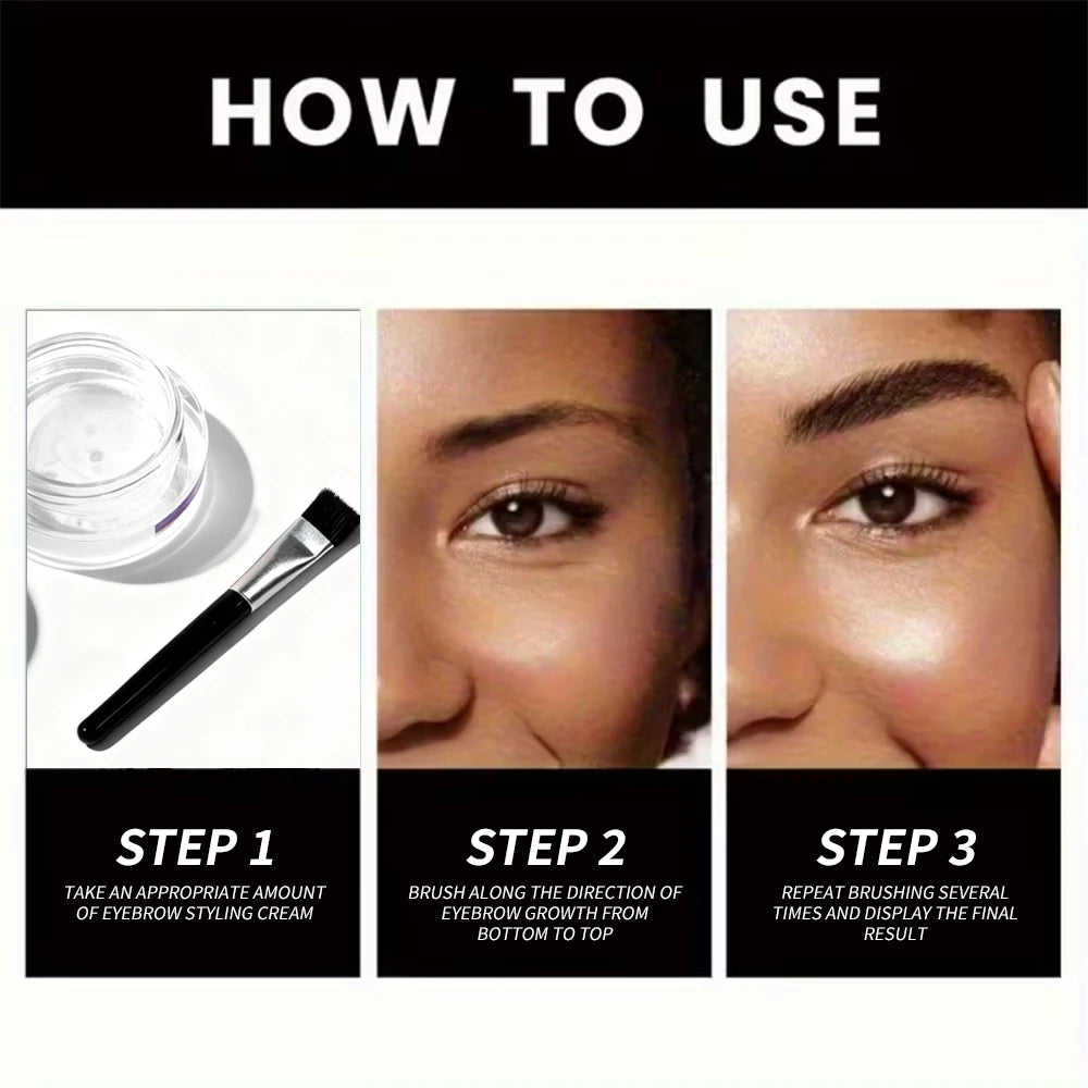 Waterproof Brow Pomade Gel Brush Long-lasting Natural Tint Shaping Qme