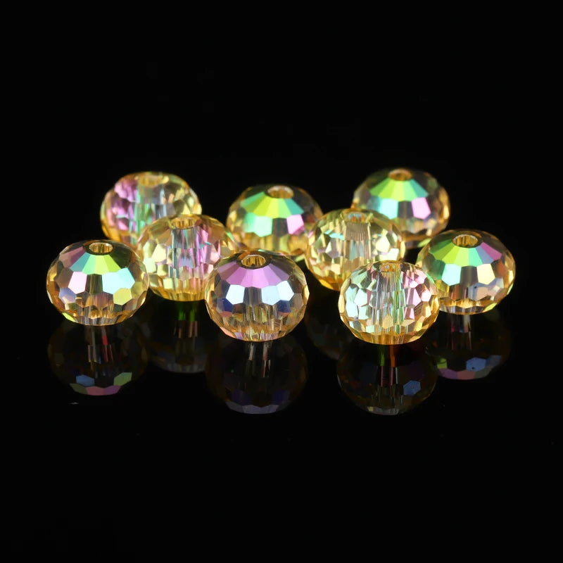 6mm 8mm 96 Austria Crystal Beads Faceted Round Loose Spacer Beads Rhinestone for Jewelry Making DIY Necklace Bracelet Earring Qme 6 8mm-50pcs
