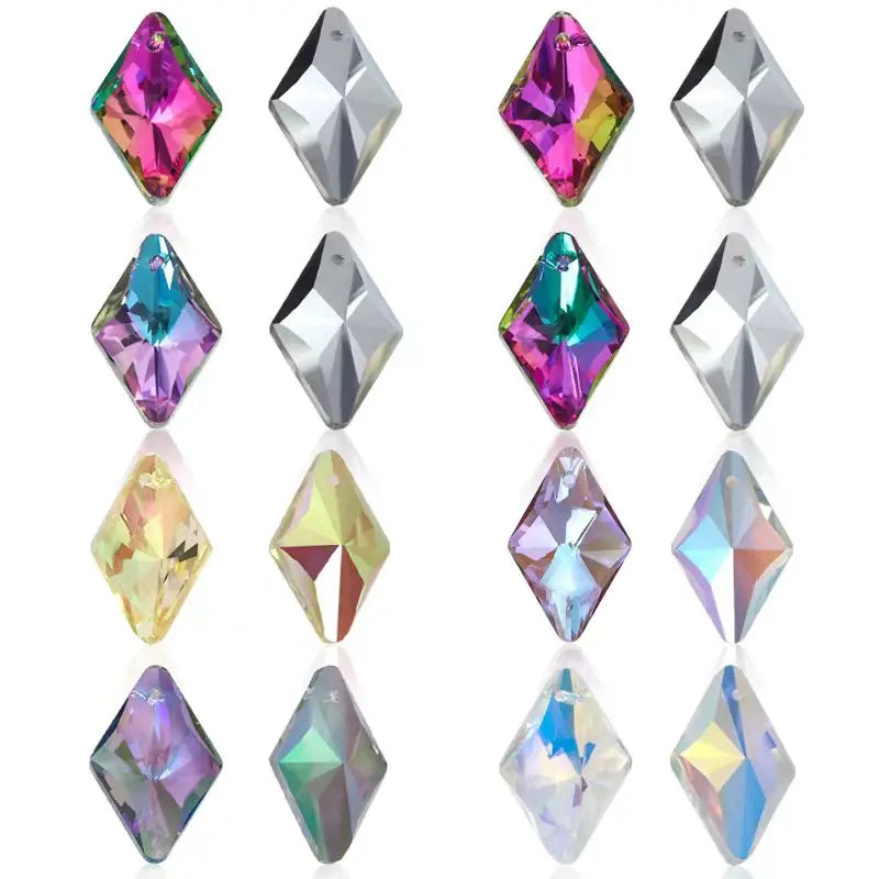 12Pcs Crystal 6320 Rhombus Pendant Glass Austria Loose Beads Charms Rhinestones for DIY Earring Necklace Jewelry Accessories Qme