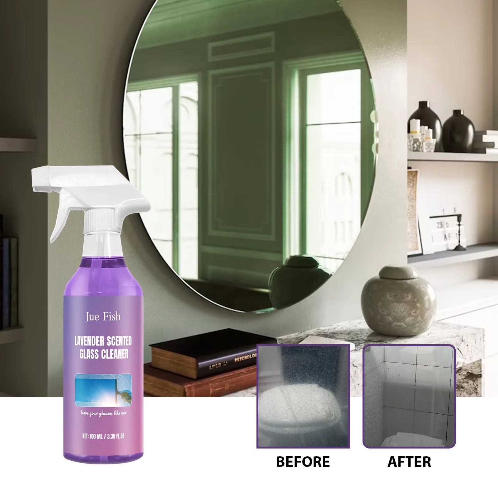 Glass Cleaning Spray Window Mirror Windshield Polishing Dirt Dust Oil Film Removal Water Spot Cleaner Anti Fog Glasses Cleaner Qme