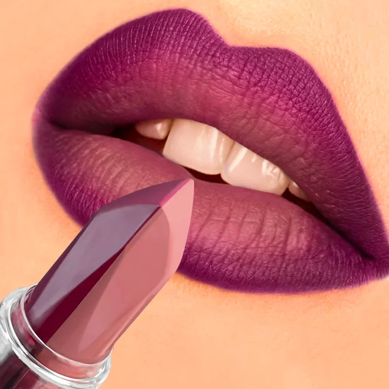 Color-changing Dual-tone Lipstick Temperature-sensitive Rose Purple Qme
