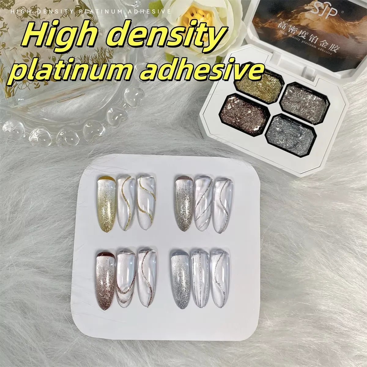 4 Colors Solid Nail Polish Palette Peelable UV LED Lacquer Salon Gel Qme 02