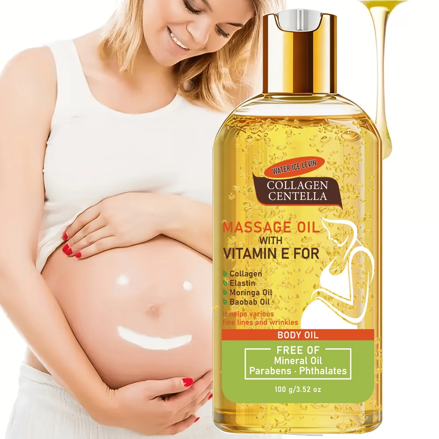 Mineral Oil Free Centella Collagen Massage Oil, Hydrating Firming Anti Fine Line Body Care Qme