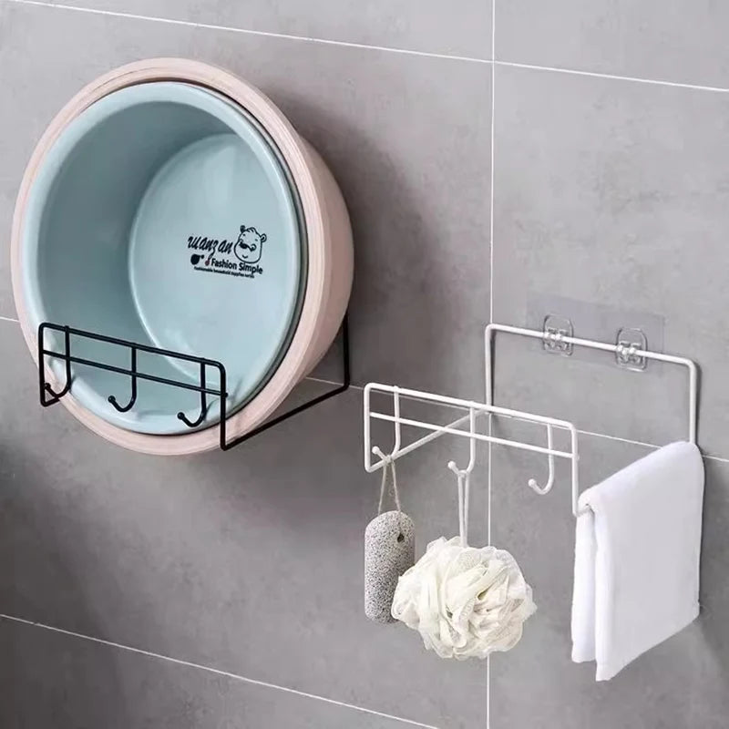 Kitchen and Bathroom Shelf Hooks Transparent and Strong Adhesive Without Perforations Kitchen and Bathroom Accessory Hooks Qme