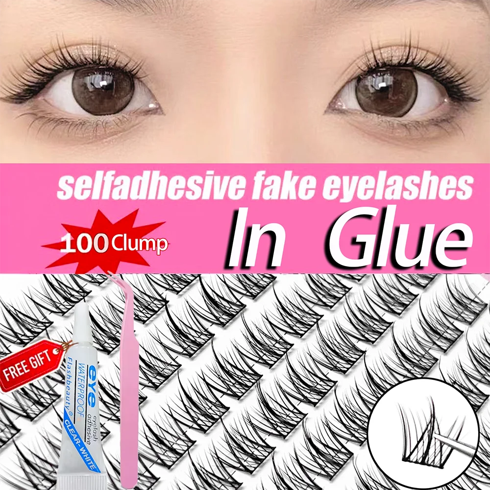 3D Wispy False Eyelashes DIY Self-adhesive In-glue Easy Apply Qme