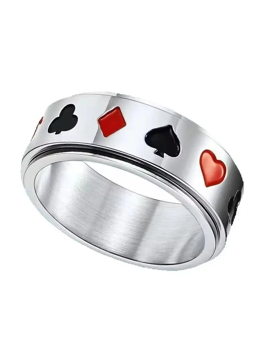 Hip Hop Anti Stress Anxiety Fidget Spinner Couple Rings For Lovers Rotating Stainless Steel Wedding Band Knuckle Ring Jewelry Qme