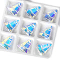 9Pcs Crystal Christmas Tree Pendant Glass Austria Loose Beads Charms Rhinestones for DIY Earring Necklace Craft Jewelry Making Qme Christmas tree 15x13mm-9pcs