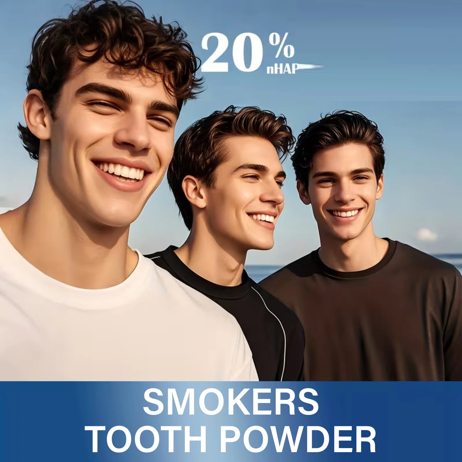 20% Hydroxyapatite Tooth Powder for Smokers, Remove Coffee & Smoke Stains, Gum Care & Fresh Breath Spearmint. Qme