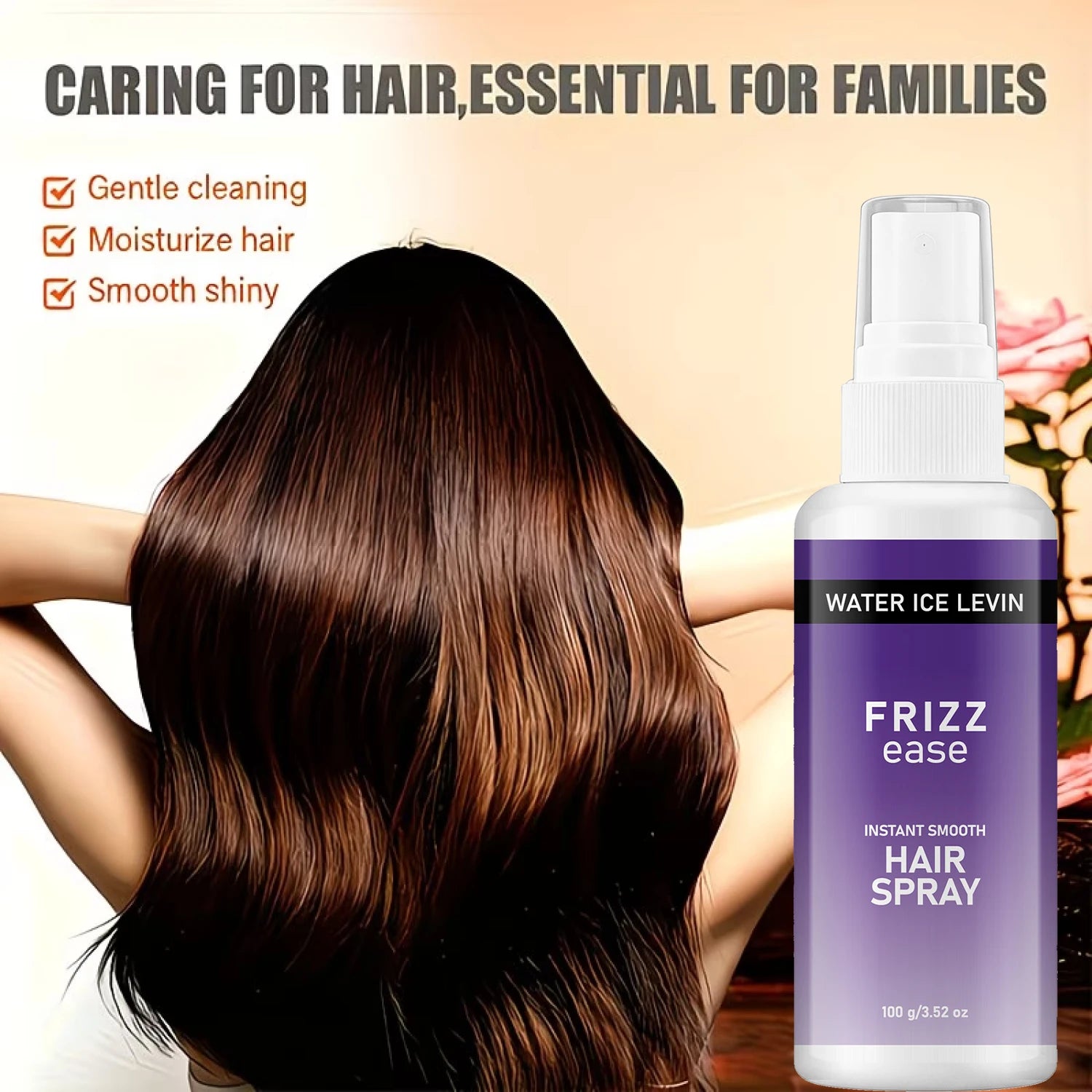Water Ice Levin Frizz Ease Smooth Hair Spray 100g Collagen Bee Venom Hydrating Anti Frizz Flexible Hair Care Mist Qme
