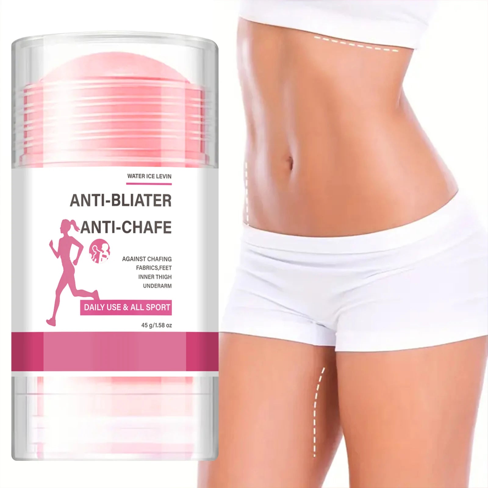Sports Anti Chafing Stick, Hydrating Anti-Rub Stick for Thighs Underarm Daily & Workout Use Qme