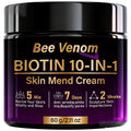 Bee Venom Biotin 10-in-1 Skin Mend Cream, Anti-Wrinkle & Anti-Aging, Fast Revitalizing & Firming, 5 Min Glow Qme black 60g