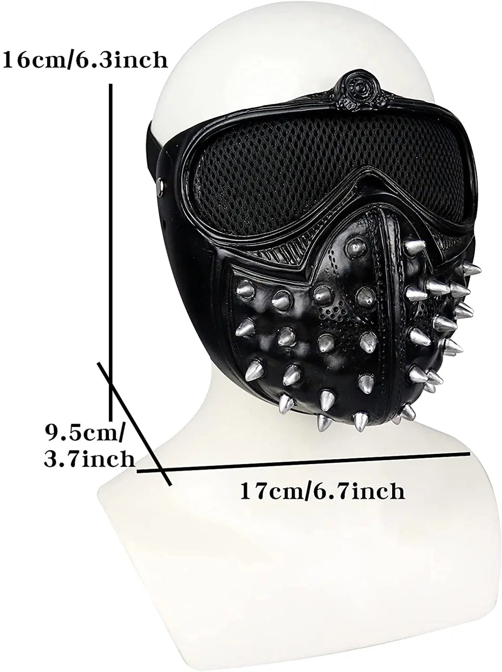 Game Watch Dogs 2 Marcus Wrench Cosplay Resin LED Mask 25 Kinds Of Led Expression Light Rivet Masks Qme