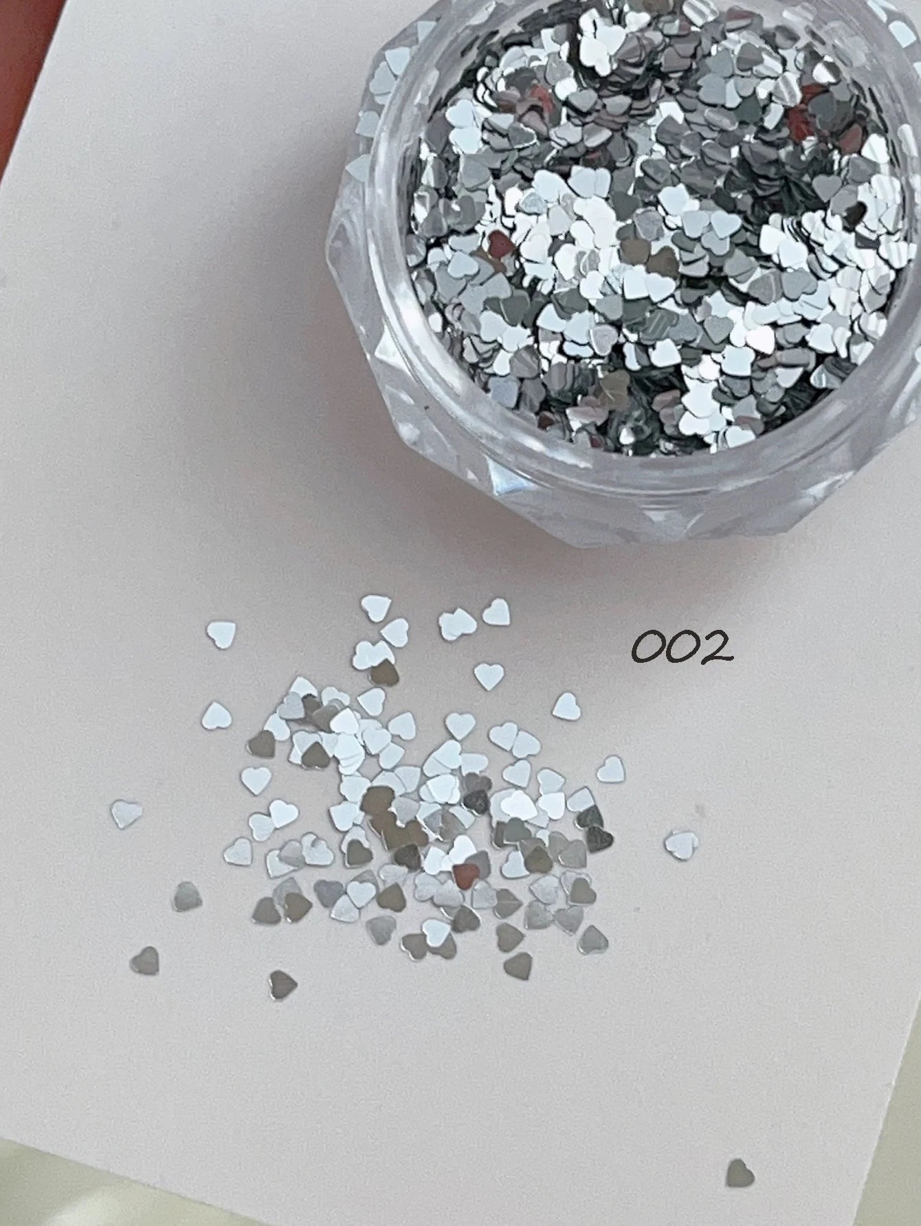 Mini Heart-shaped Nail Art Glitter Silver Gold Holographic Decoration Qme 02