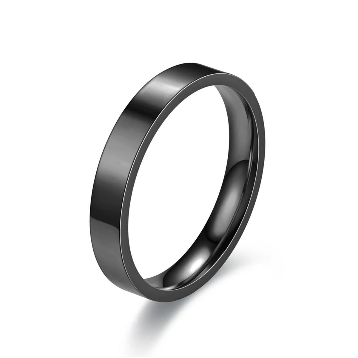 4mm Simplicity Flat Stainless Steel Rings Japanese Korean Fashion Glossy Titanium Steel Finger Rings for Youth Boy Girl Jewelry Qme hei 6