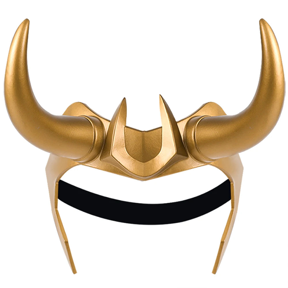 Ragnarok Loki Helmet Horns Latex Crown Mask Halloween Cosplay Costume Props for Adult Men Women Anime Qme