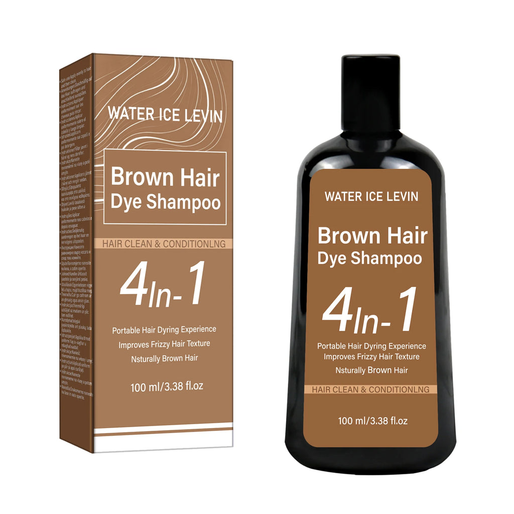 Water Ice Levin Natural Brown Hair Dye Shampoo 100ml Ginger Ginseng Oil Mild Coloring Smooth Frizzy Hair Care Qme Smoothing & Straightening