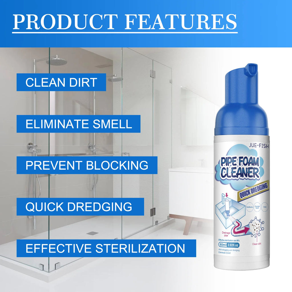 Drain Foam Cleaner Clog Remover Pipe Pool Sewer Cleaning Sink Drain Cleaner Deodorant Household Sink Toilet Cleaning Foam Spray Qme