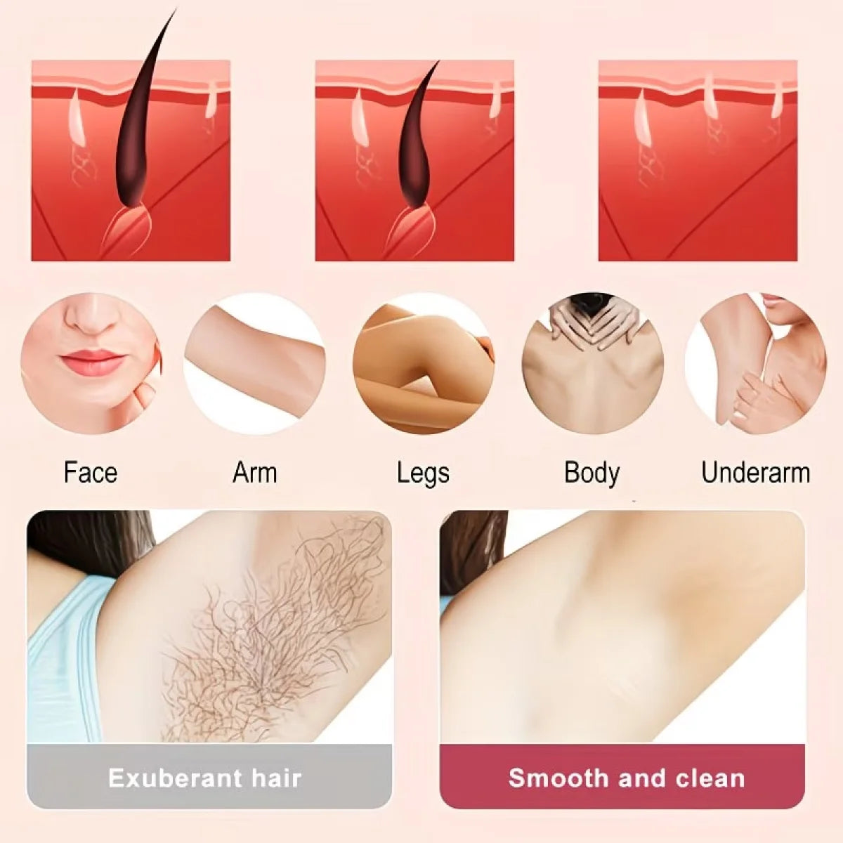 Water Ice Levin Unisex Gentle Hair Removal Cream 50g Hydrating Nourish Smooth Skin Painless Whole Body Depilatory Cream Qme