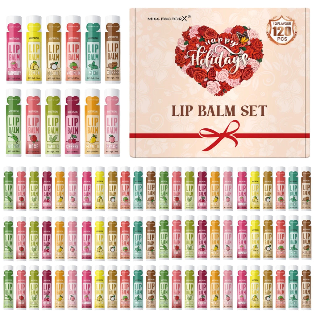 120pcs holiday gift box lipstick set moisturizing moisturizing and shiny Valentine's Day gift, luxury gift for women, and gift f Qme 120pcs lip balm