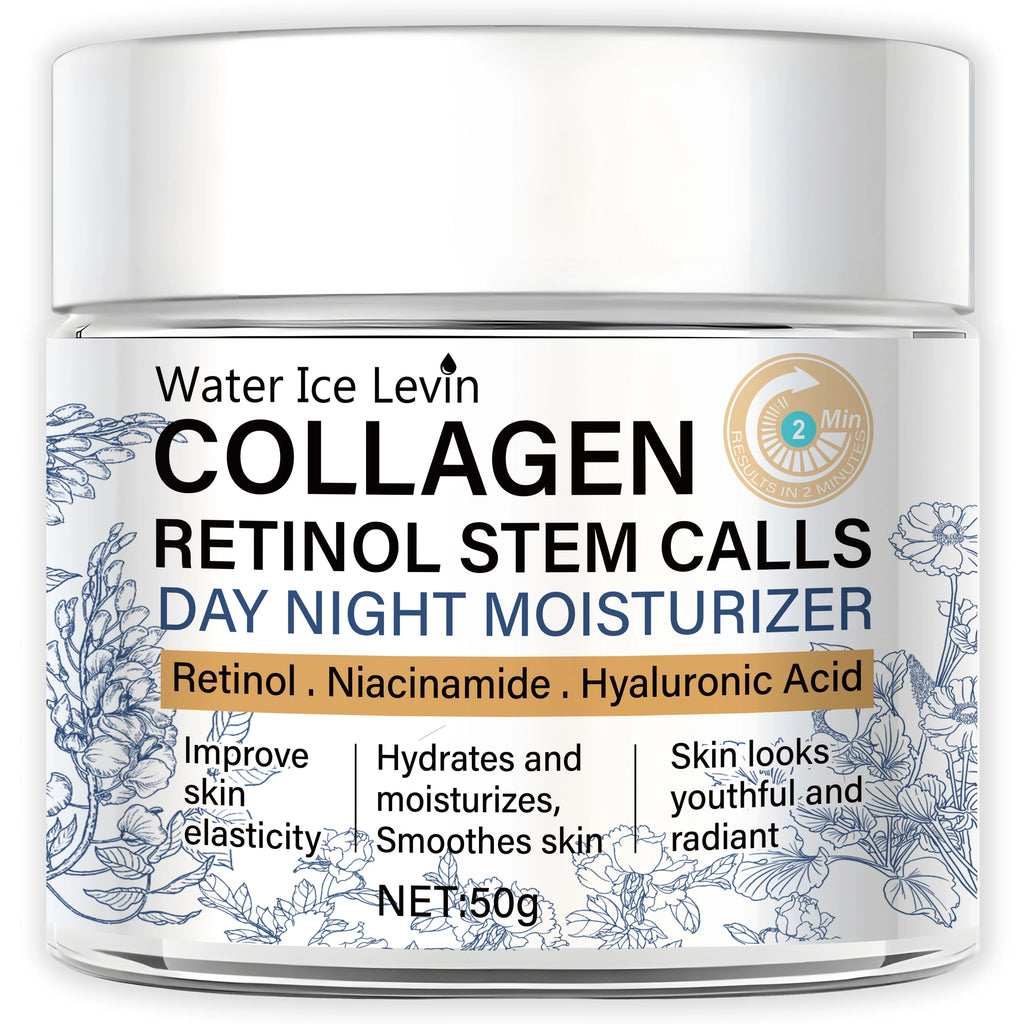 50g Collagen Retinol Stem Cell Day and Night Moisturizing Cream Retinol Niacinamide Hyaluronic Acid Improves Skin Elasticity Moisturizing and Nourishing Qme One Bottle 50g