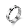 Anxiety Fidget Spinner Stainless Steel Hip Hop Rings Simple Titanium Steel Ring for Men Women High Quality Anti Stress Jewelry Qme yin 7