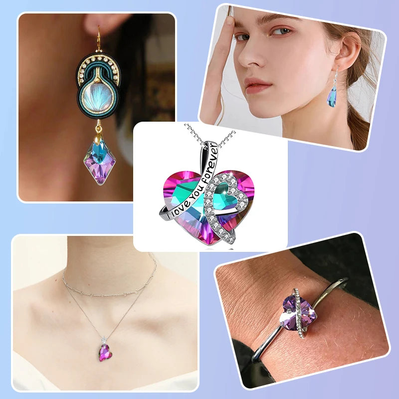12Pcs Austria Crystal Pendant Loose Rhinestone Beads Charms Glass Jewelry Gems Stones for DIY Necklace Jewelry Making 11Styles Qme