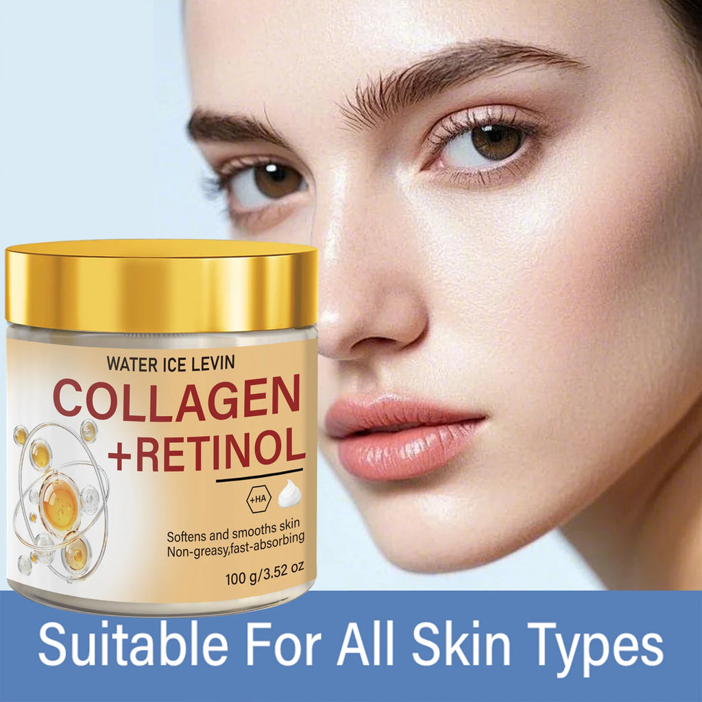 Retinol Collagen Hyaluronic Acid Face Cream Niacinamide VC Nourish Smooth Fine Lines Daily Anti-Aging Cream 100g Qme