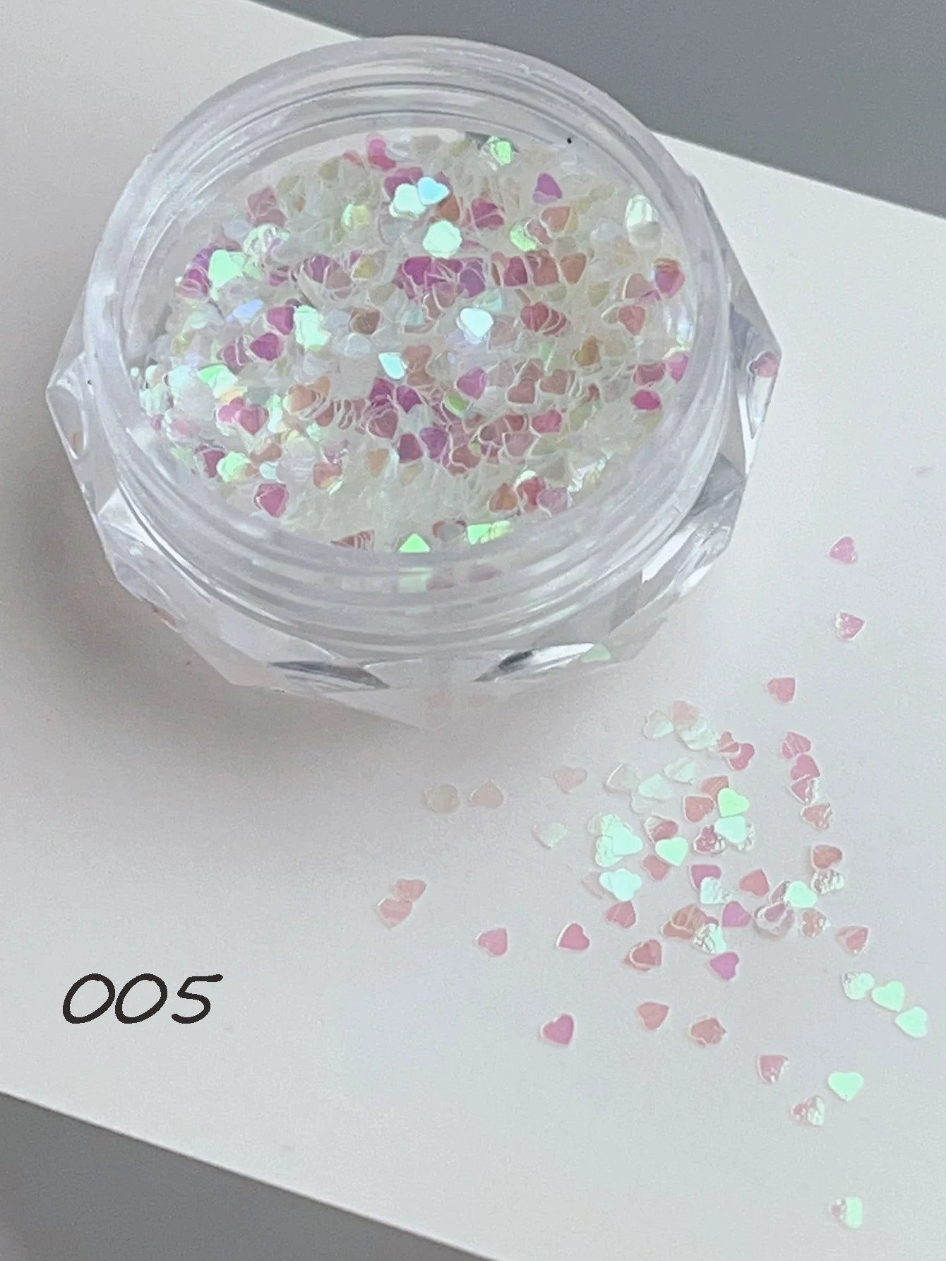 Mini Heart-shaped Nail Art Glitter Silver Gold Holographic Decoration Qme